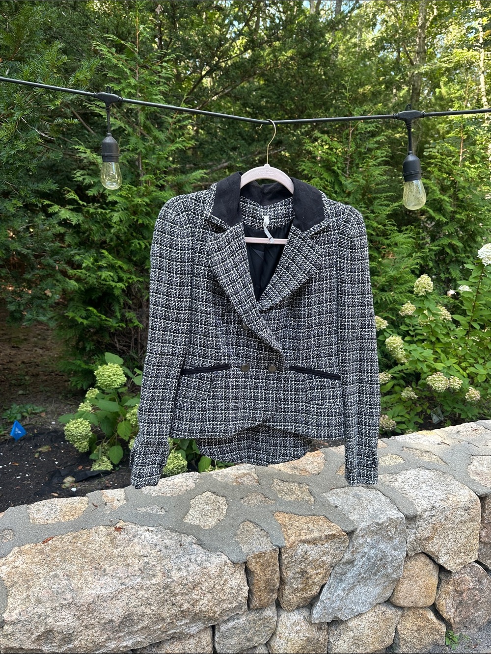 Willow & Clay Black and White Tweed Blazer Jacket